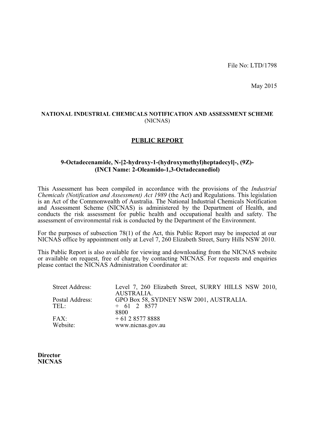 National Industrial Chemicals Notification and Assessment Scheme s46