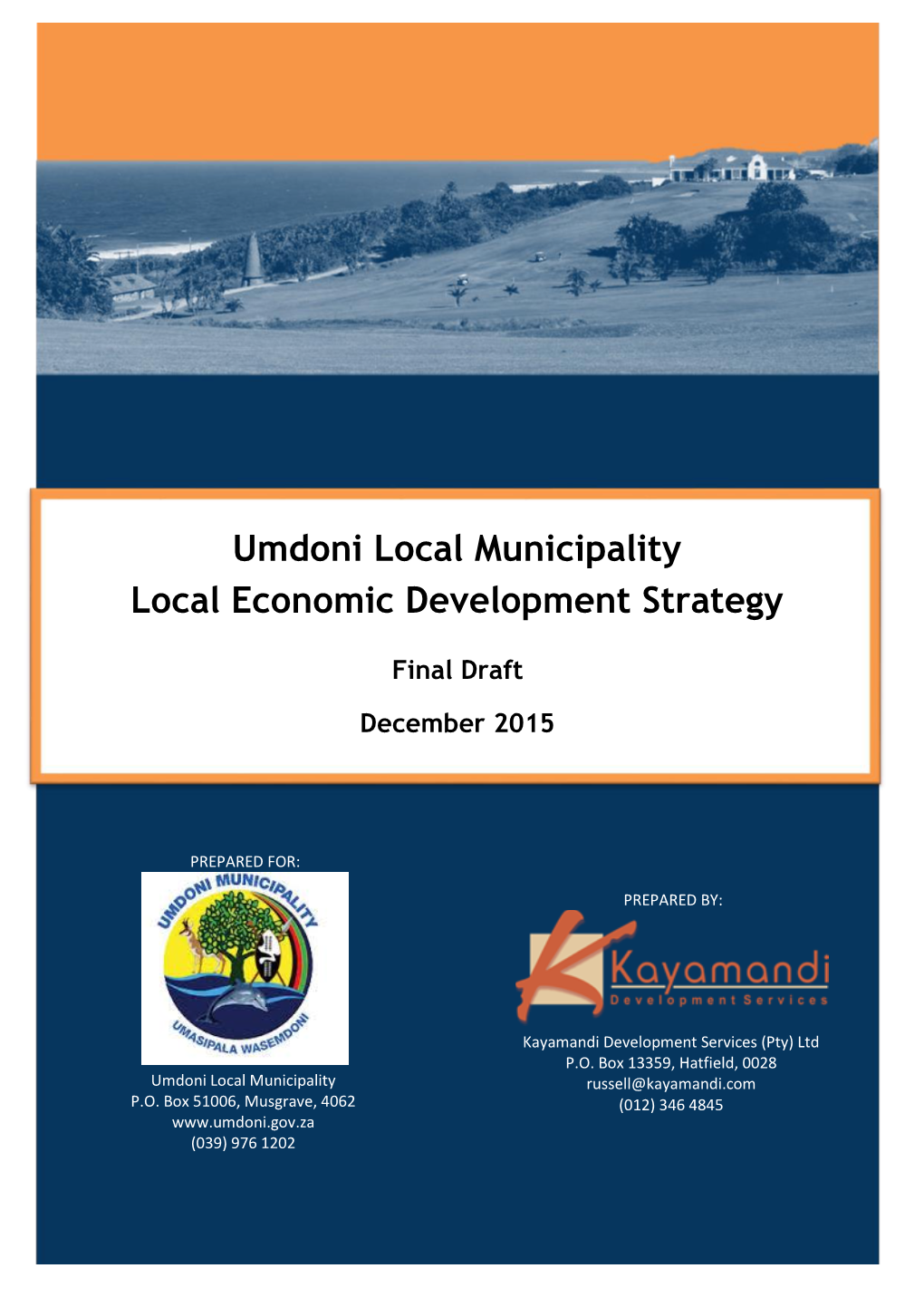 Umdoni Local Municipality Local Economic Development Strategy