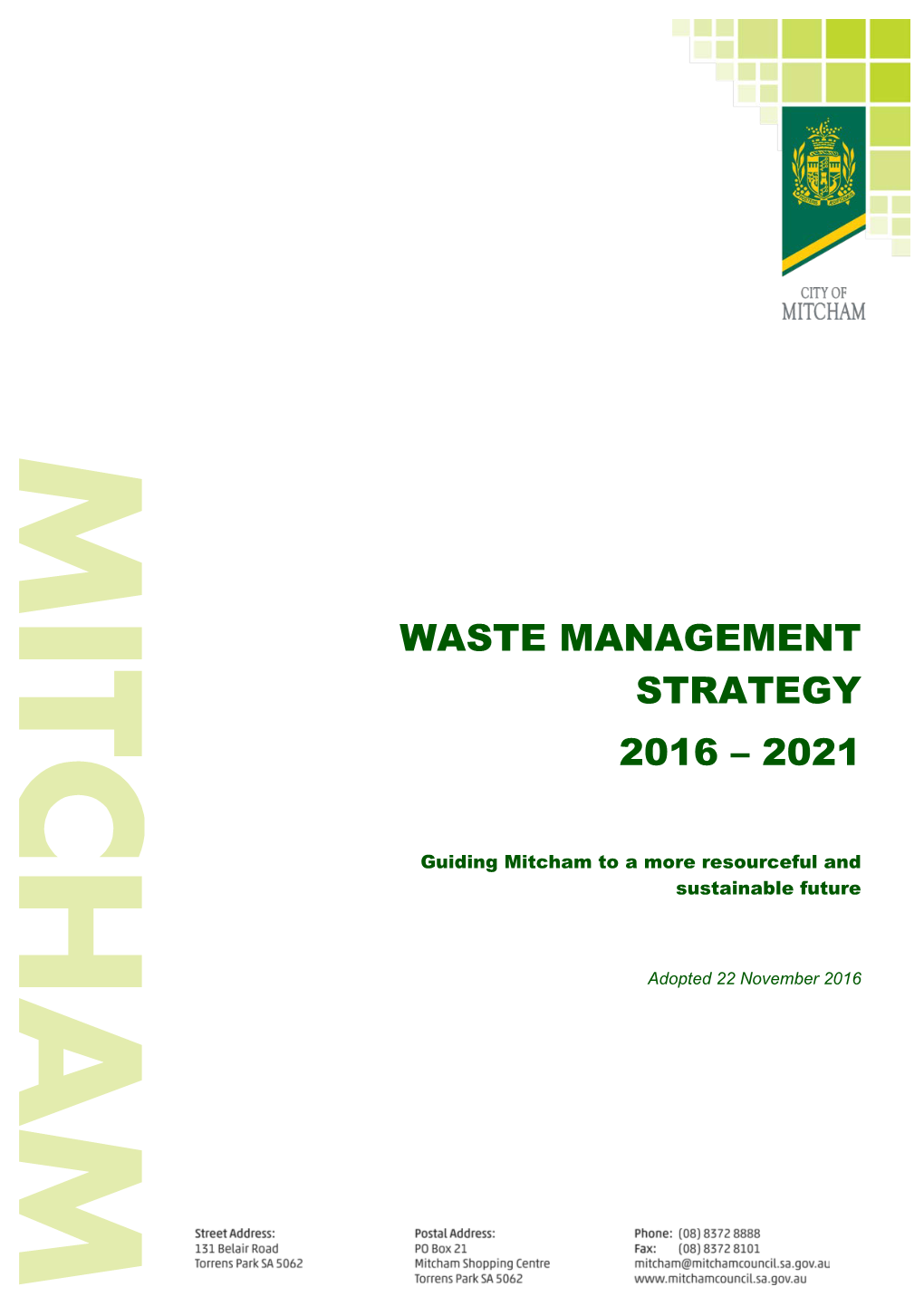 Waste Management Strategy 2016 – 2021