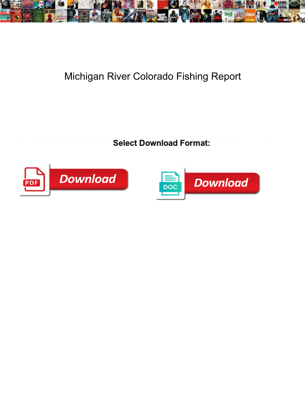 Michigan River Colorado Fishing Report