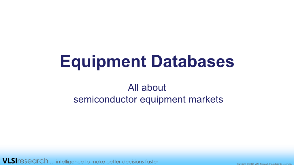 Equipment Databases