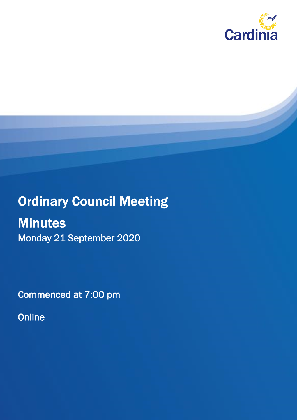 Ordinary Council Meeting Minutes Monday 21 September 2020