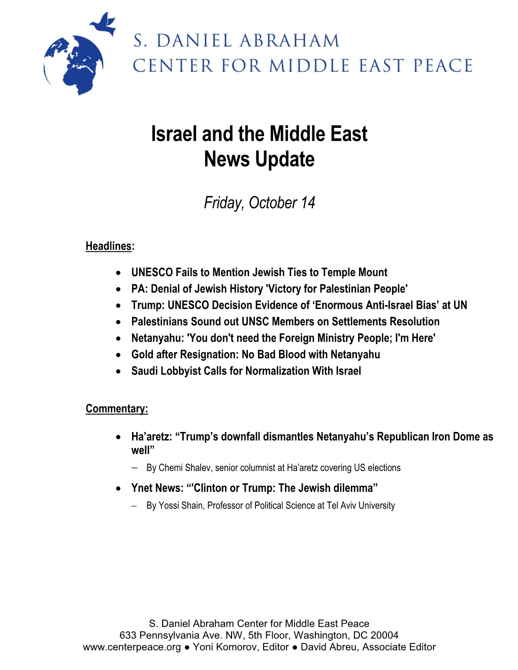 Israel Update