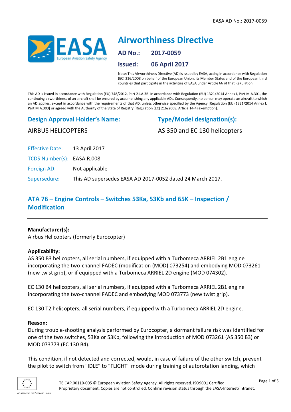 Airworthiness Directive