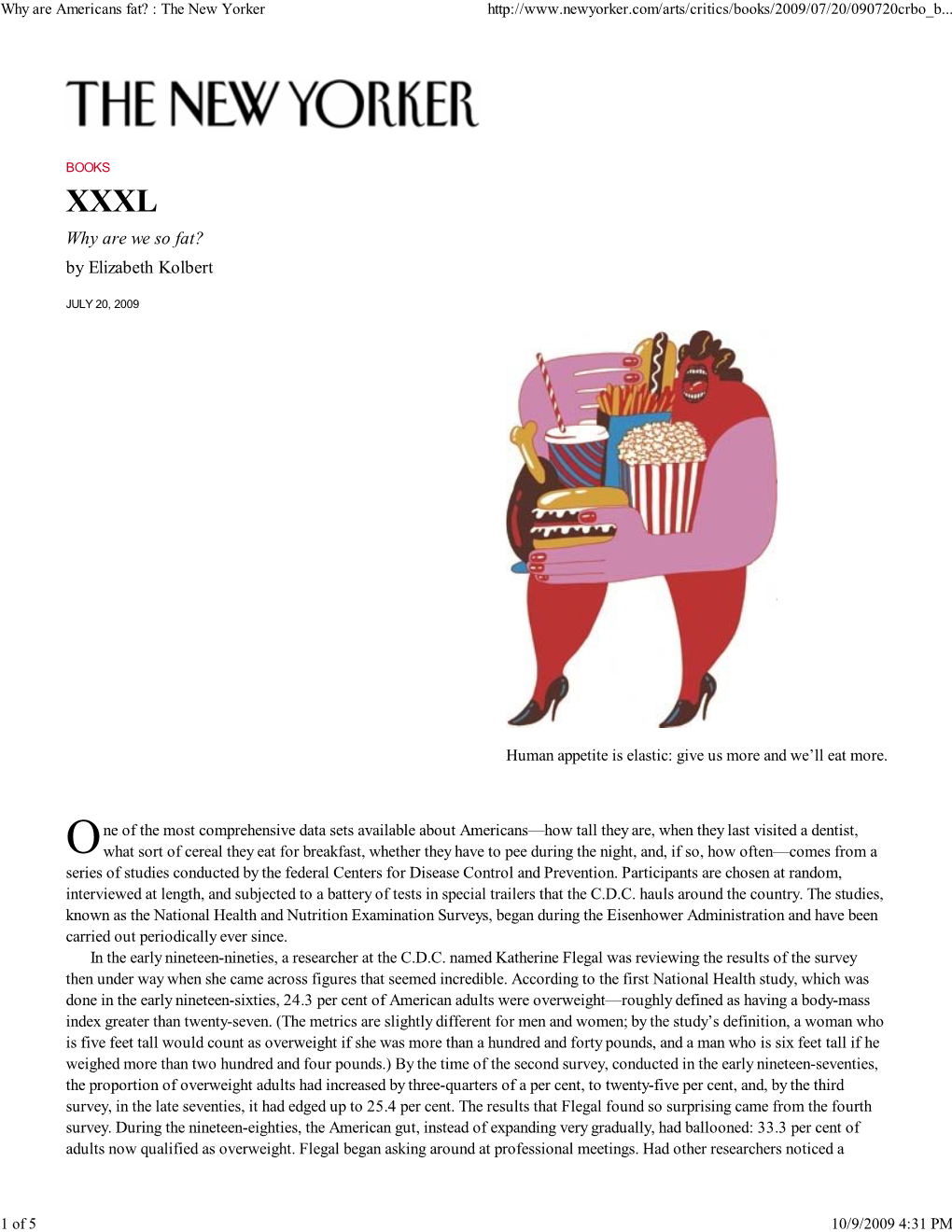 The New Yorker Review-Why Are We So Fat-Kolbert.Pdf