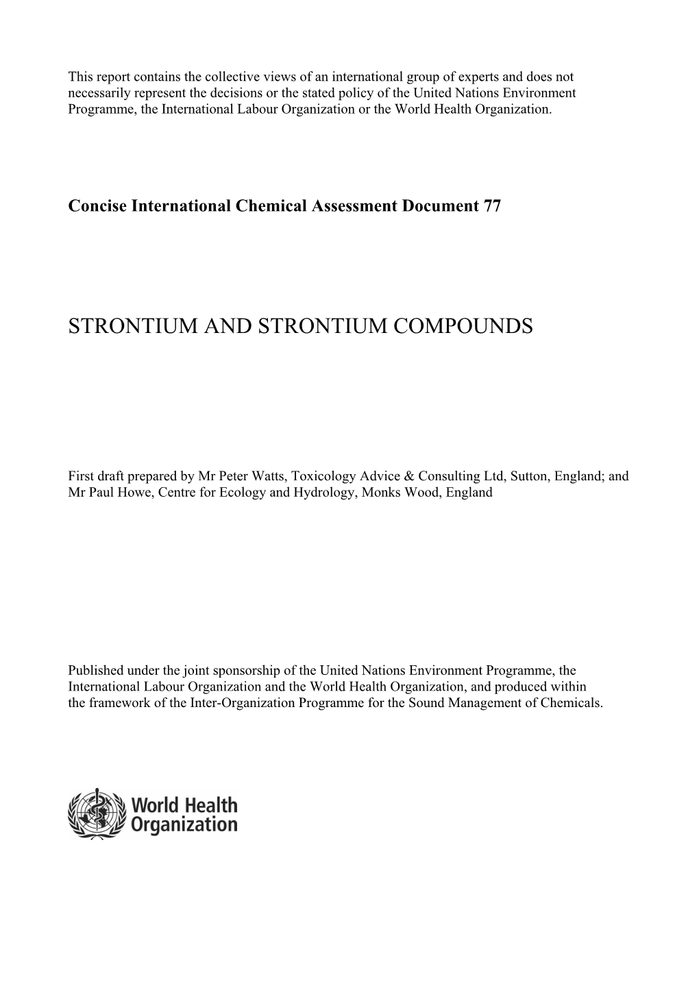 Strontium and Strontium Compounds