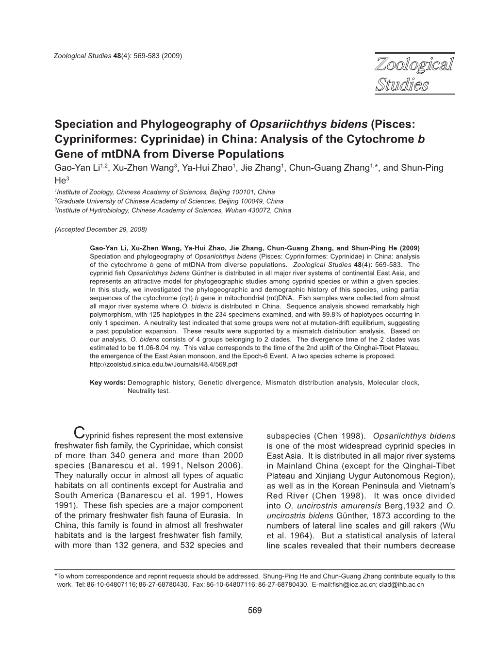 Analysis of the Cytochrome B