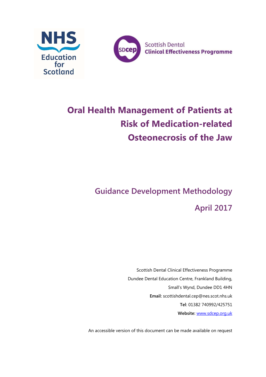 Oral Health Management of Patients at Risk of Medication-Related Osteonecrosis of the Jaw