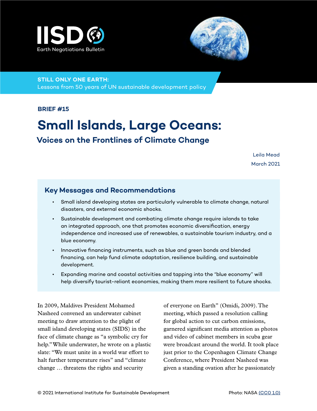 Small Islands, Large Oceans: Voices on the Frontlines of Climate Change