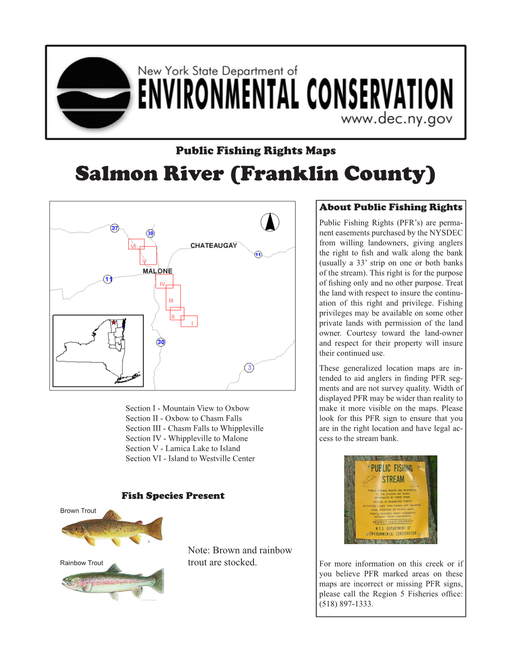 Public Fishing Rights Maps: Salmon River, Franklin County