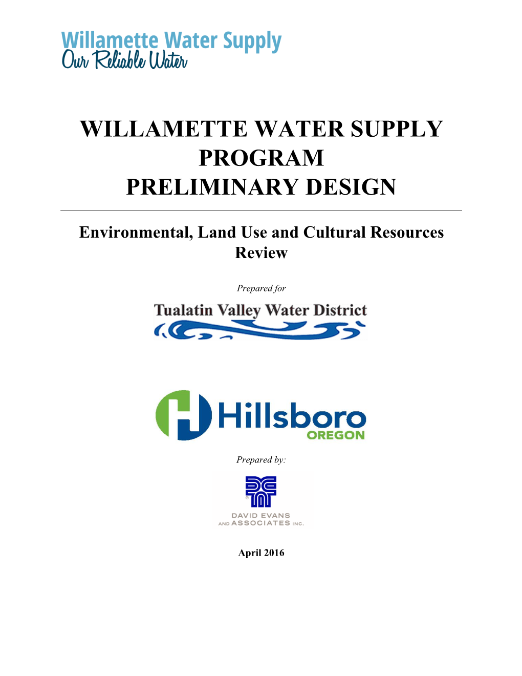 Willamette Water Supply Program Preliminary Design