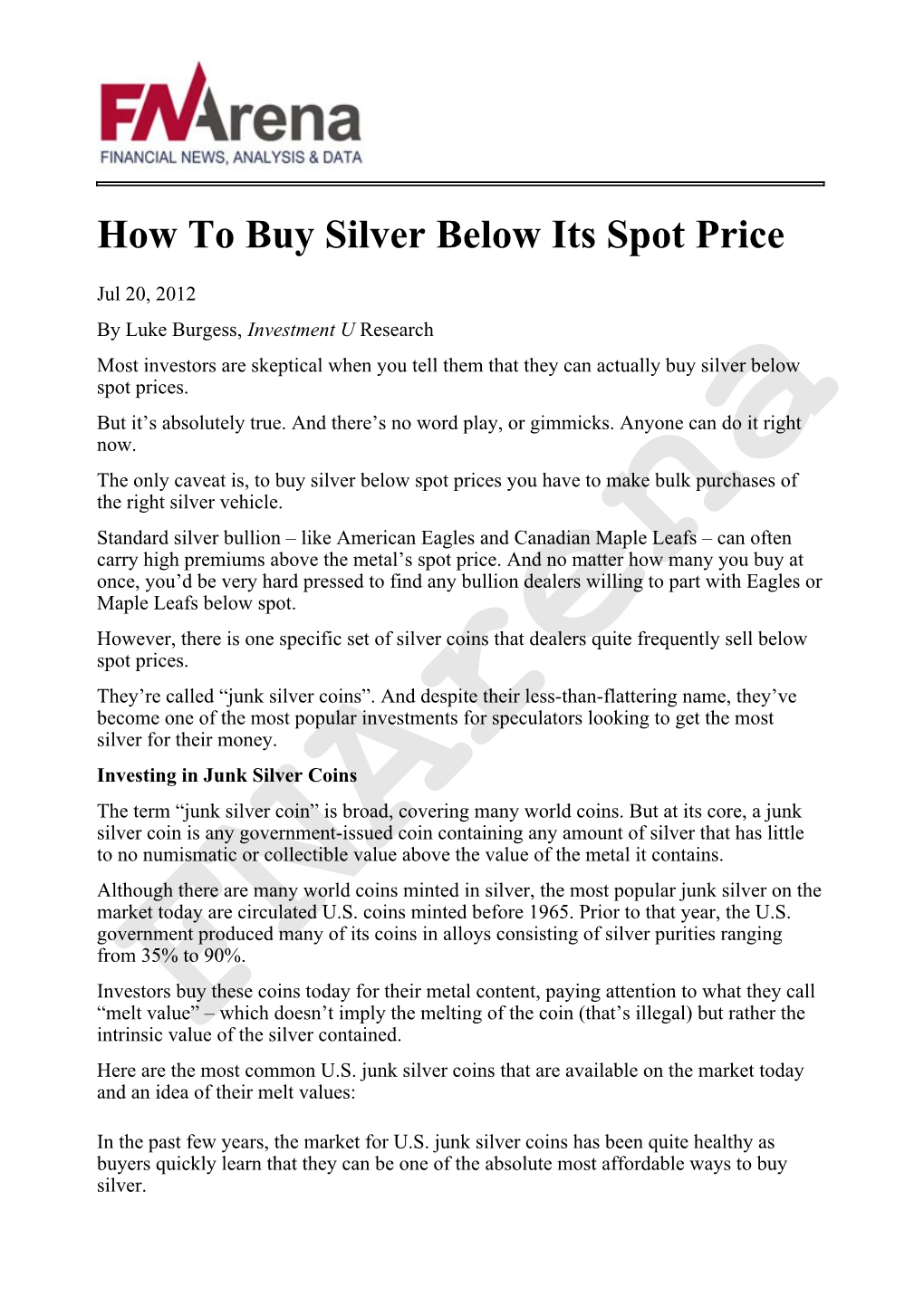 How to Buy Silver Below Its Spot Price
