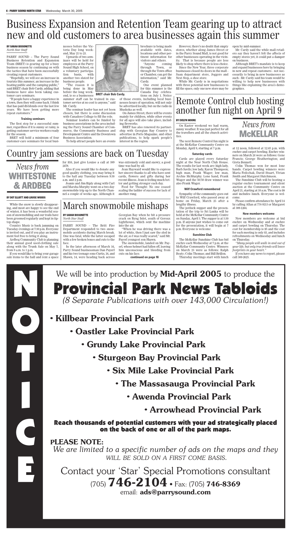 Provincial Park News Tabloids (8 Separate Publications with Over 143,000 Circulation!)