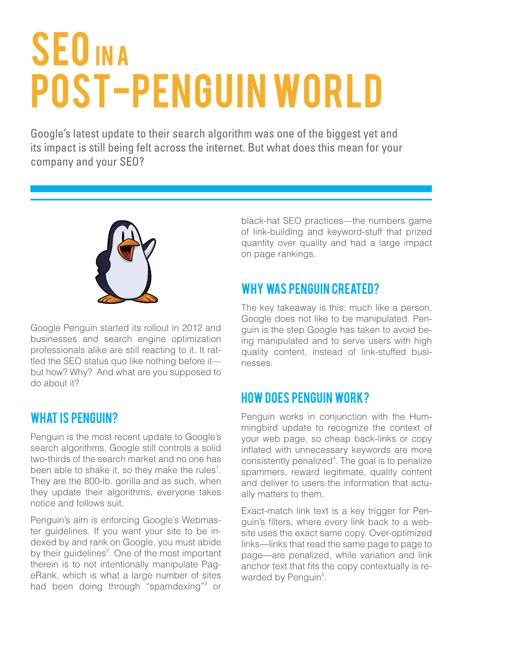 SEO in a POST-PENGUIN WORLD
