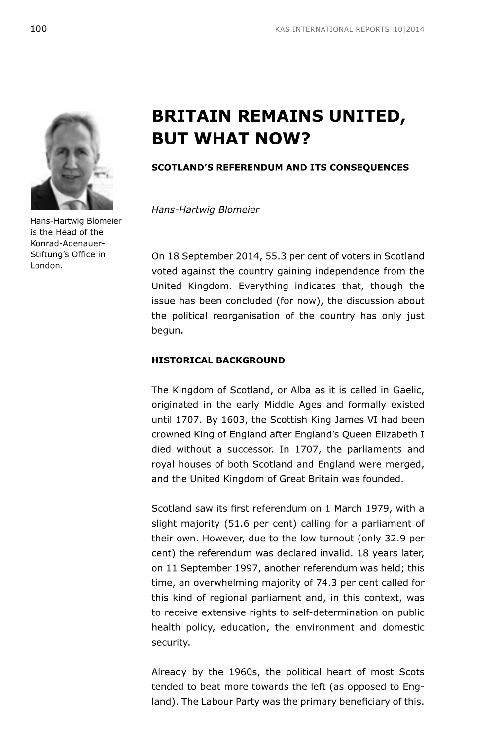 KAS International Reports 10/2014