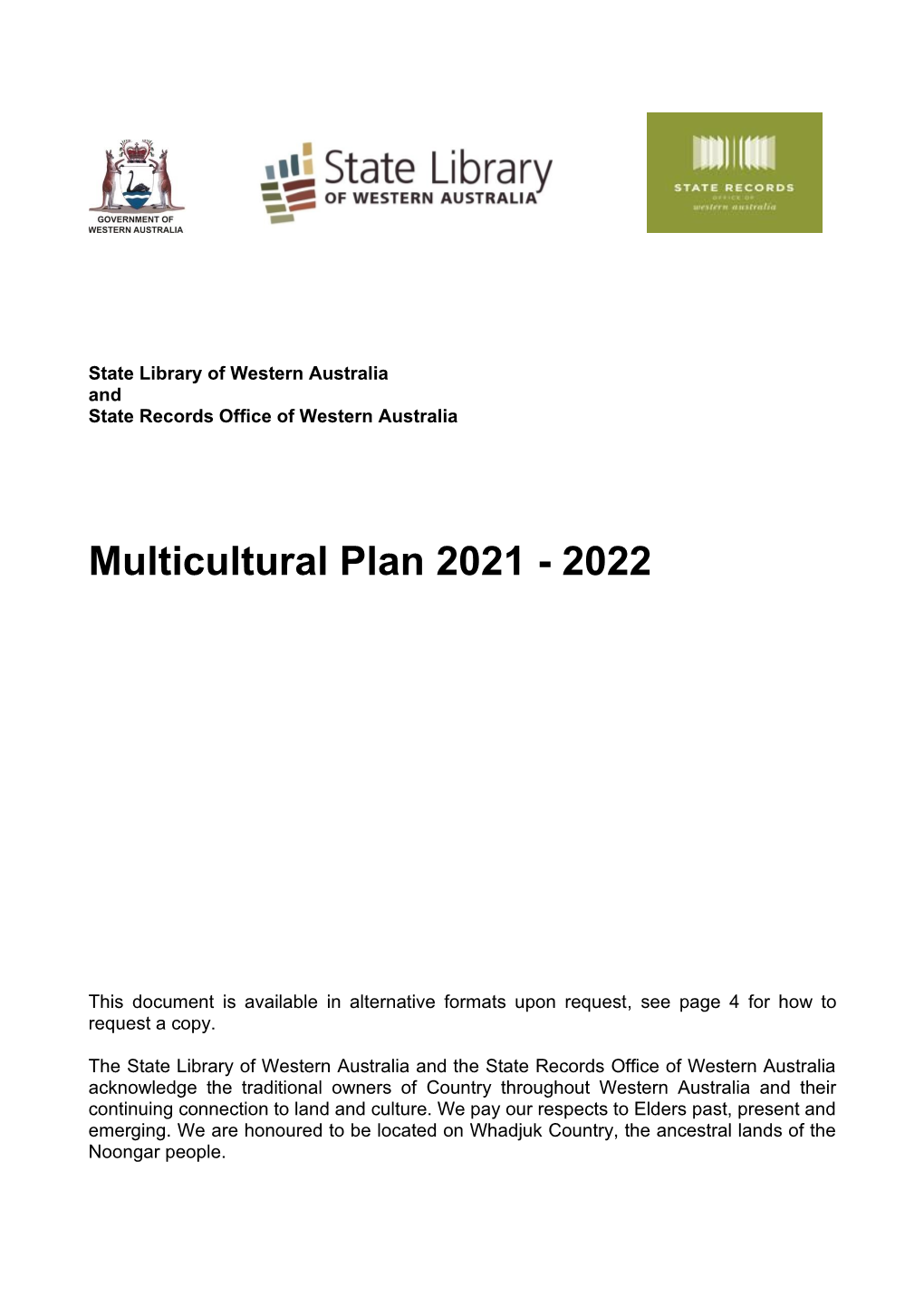 Multicultural Plan 2021 - 2022