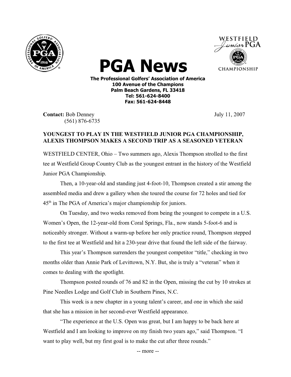 The Professional Golfers Association of America s1