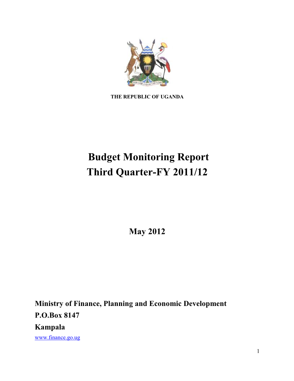 Budget Monitoring Report Third Quarter-FY 2011/12