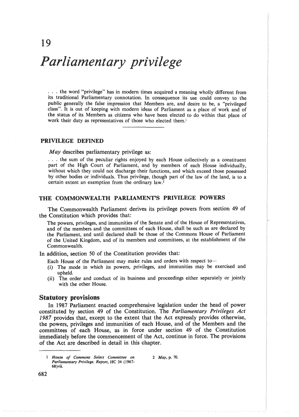Parliamentary Privilege As:
