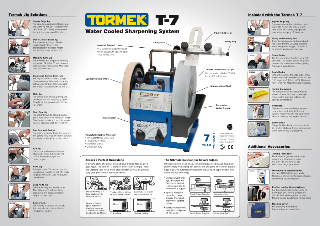 Water Cooled Sharpening System Square Edge Jig the Tool from Slipping Off the Stone