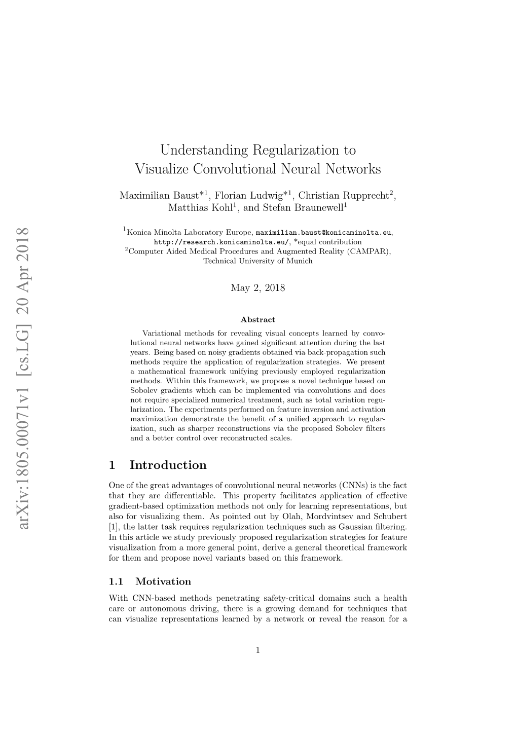 Understanding Regularization to Visualize Convolutional Neural Networks