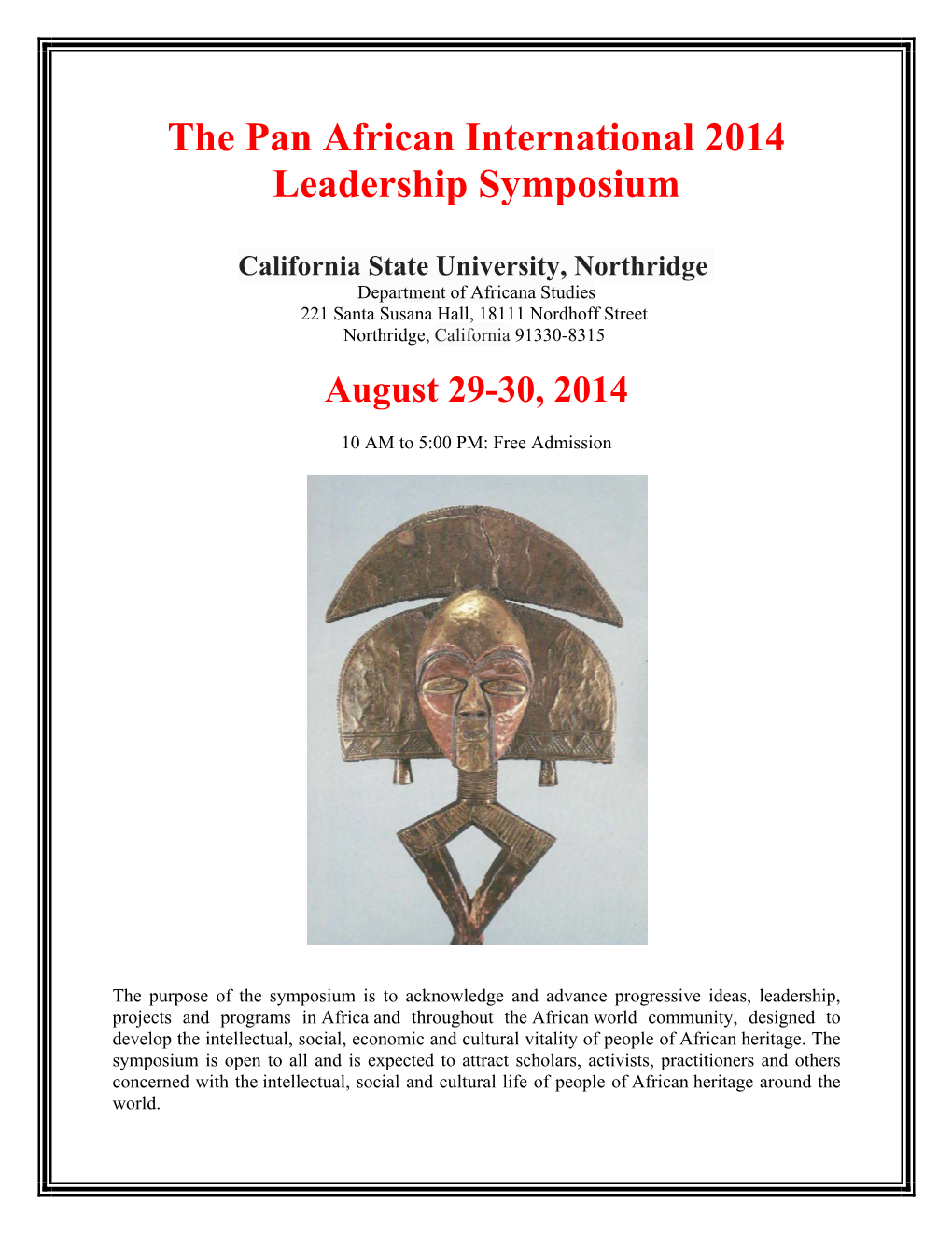 The Pan African International 2014 Leadership Symposium