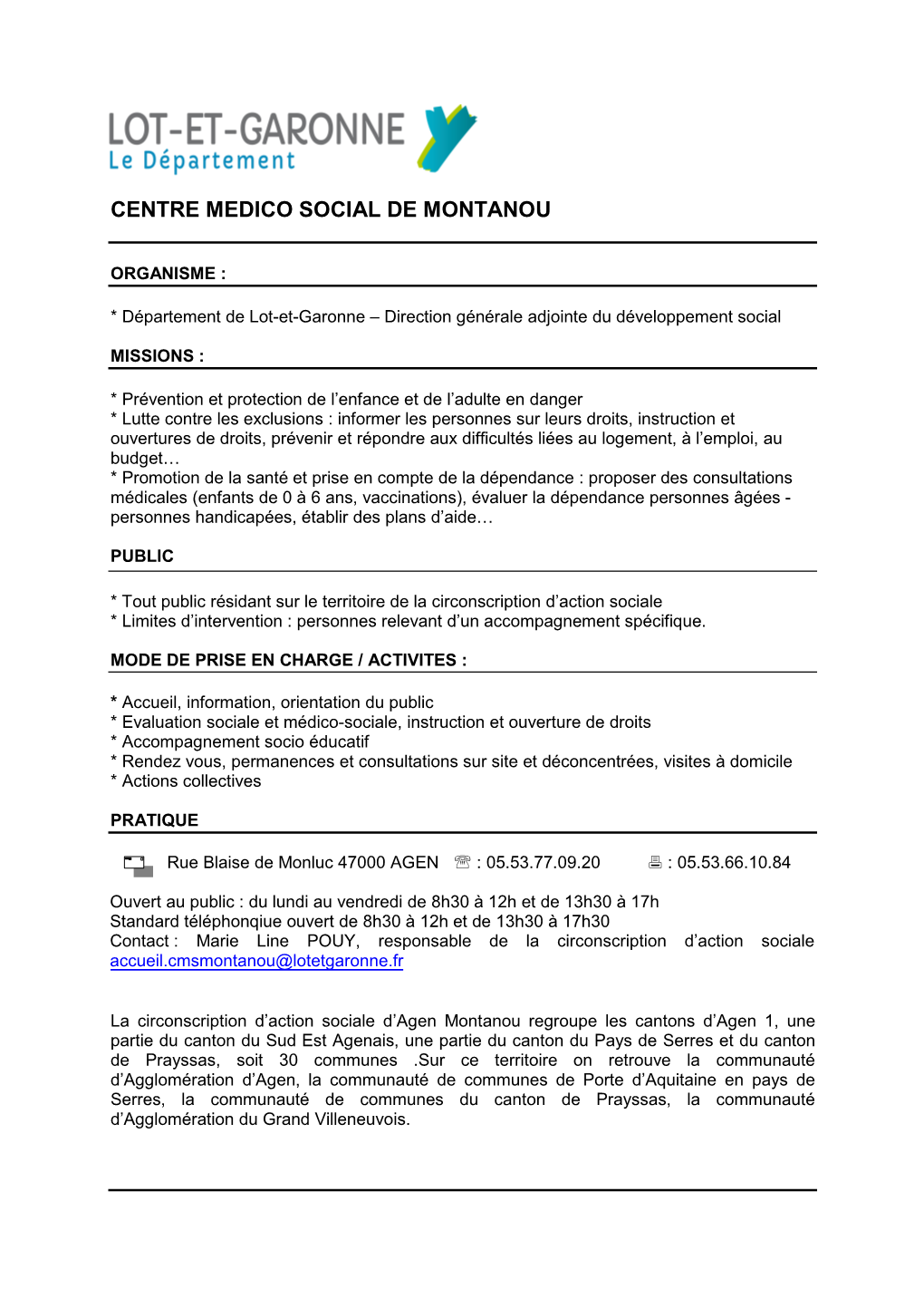 Centre Medico Social De Montanou