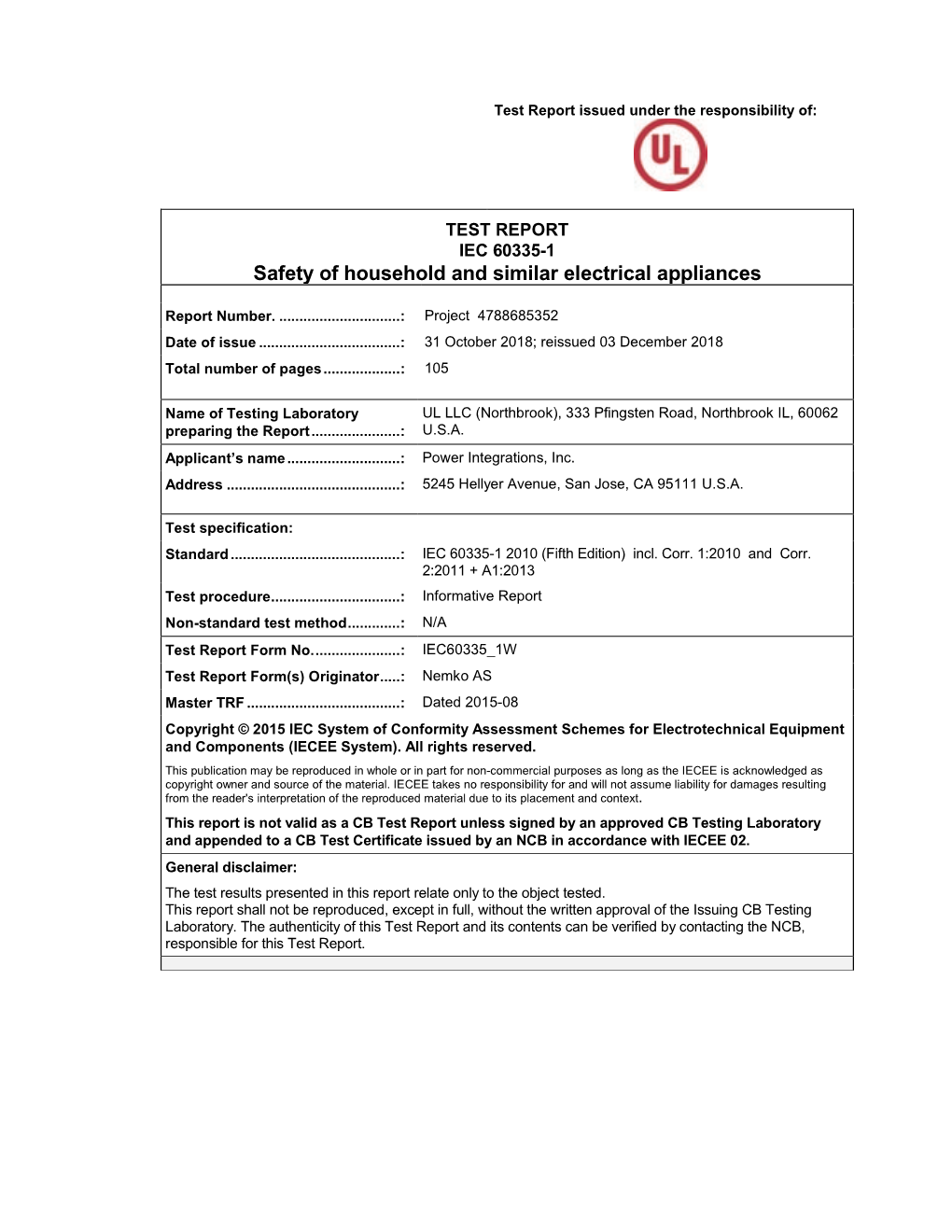 Safety of Household and Similar Electrical Appliances