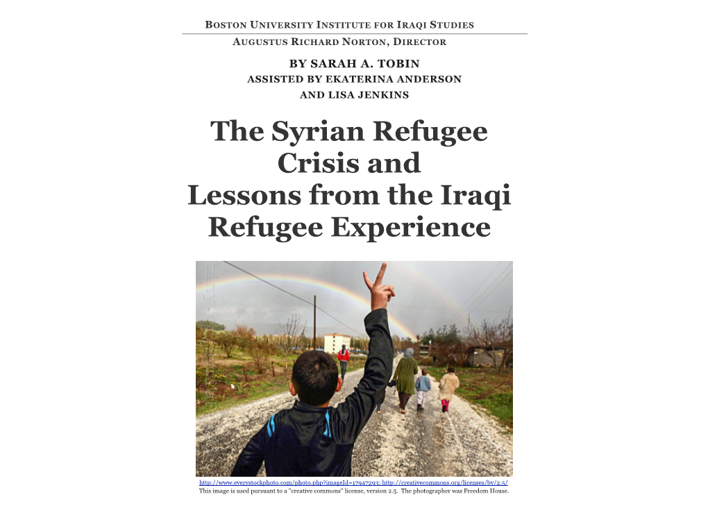 The Syrian Refugee Crisis and Lessons from the Iraqi Refugee Experience