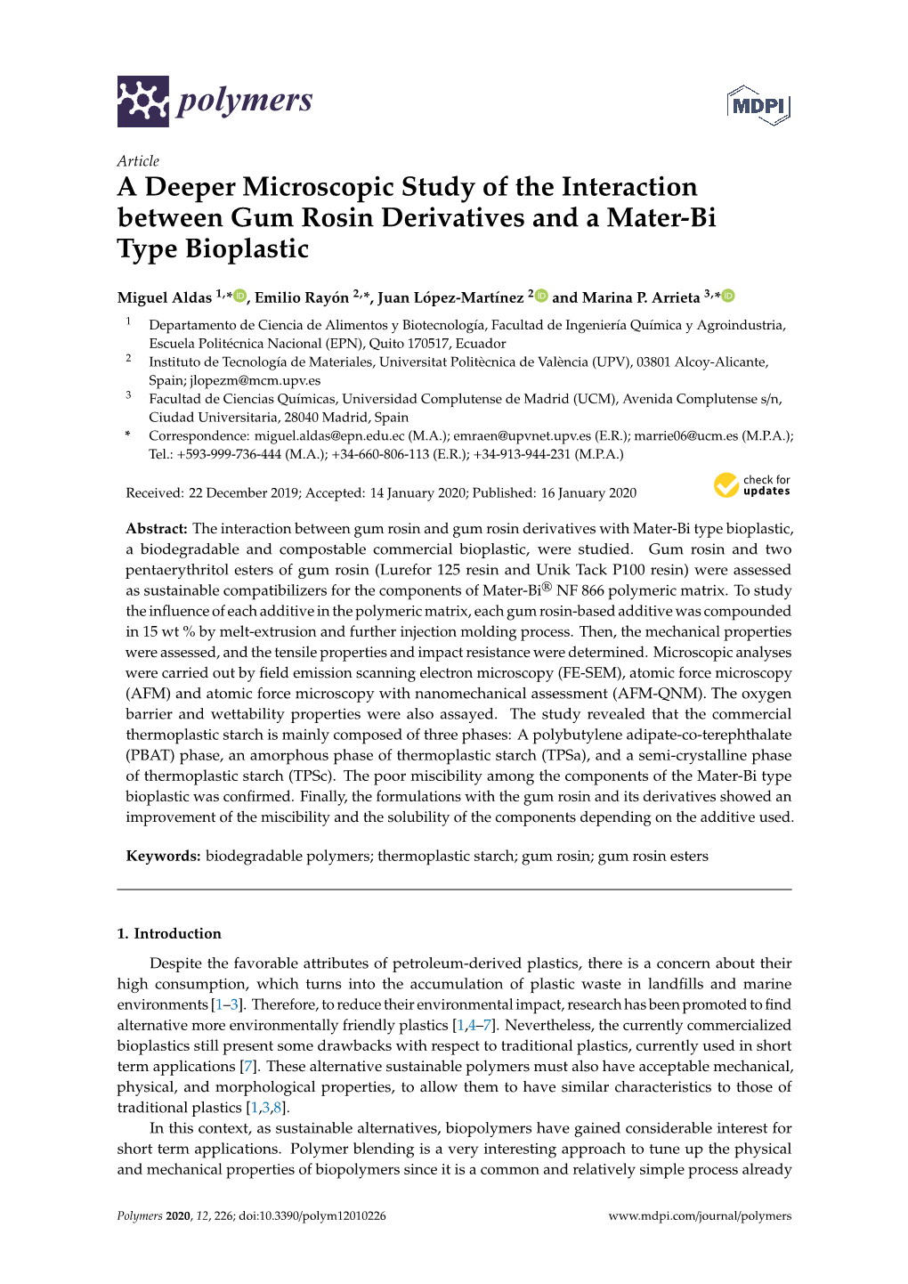 A Deeper Microscopic Study of the Interaction Between Gum Rosin Derivatives and a Mater-Bi Type Bioplastic