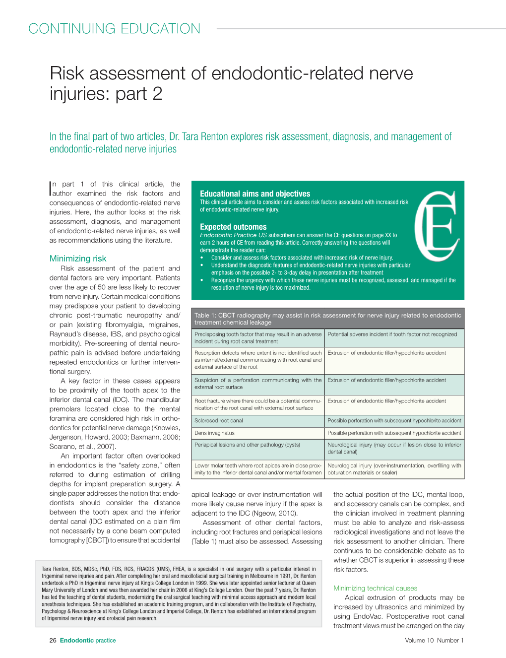 Risk Assessment of Endodontic-Related Nerve Injuries: Part 2