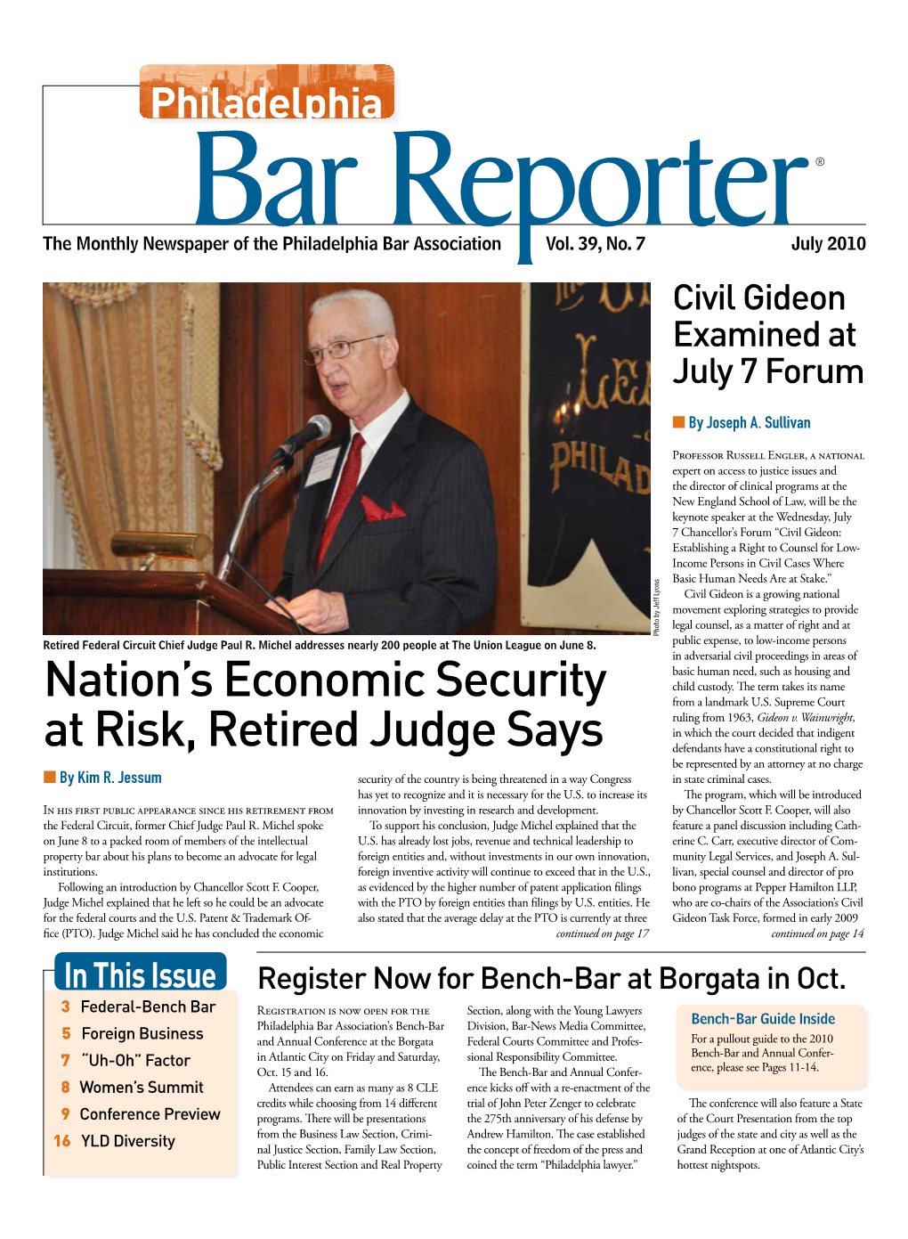 Nation's Economic Security at Risk, Retired Judge Says