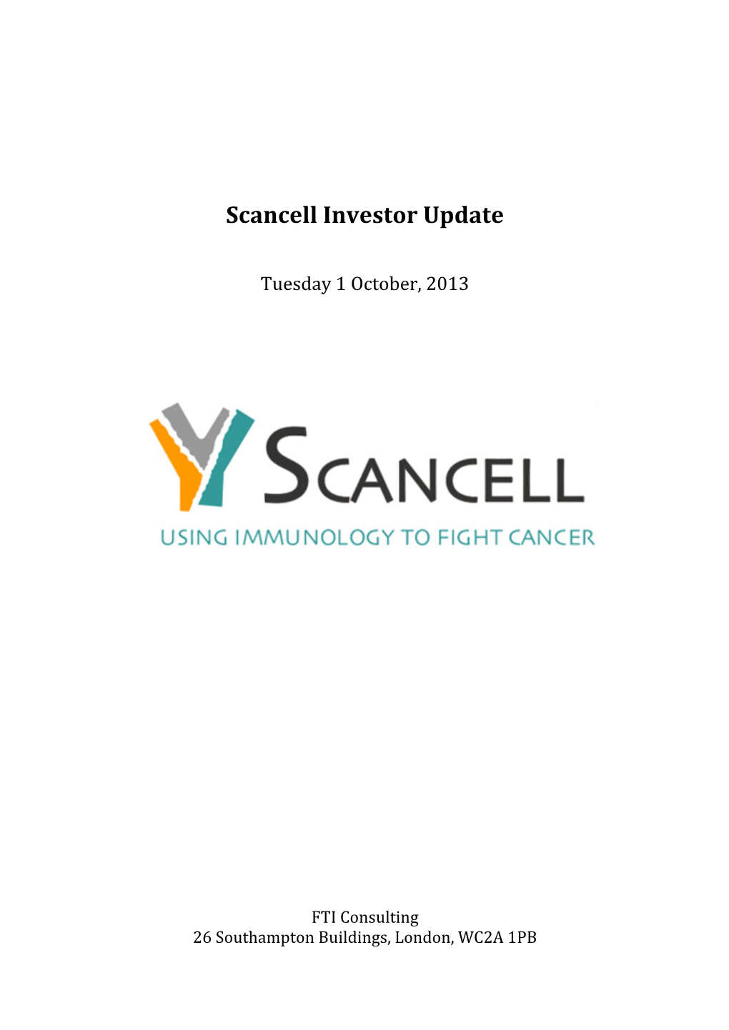 Scancell Investor Update