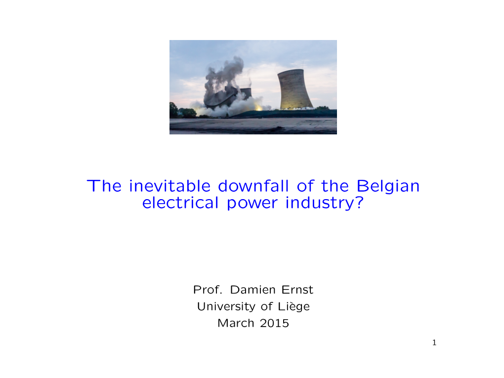 The Inevitable Downfall of the Belgian Electrical Power Industry?