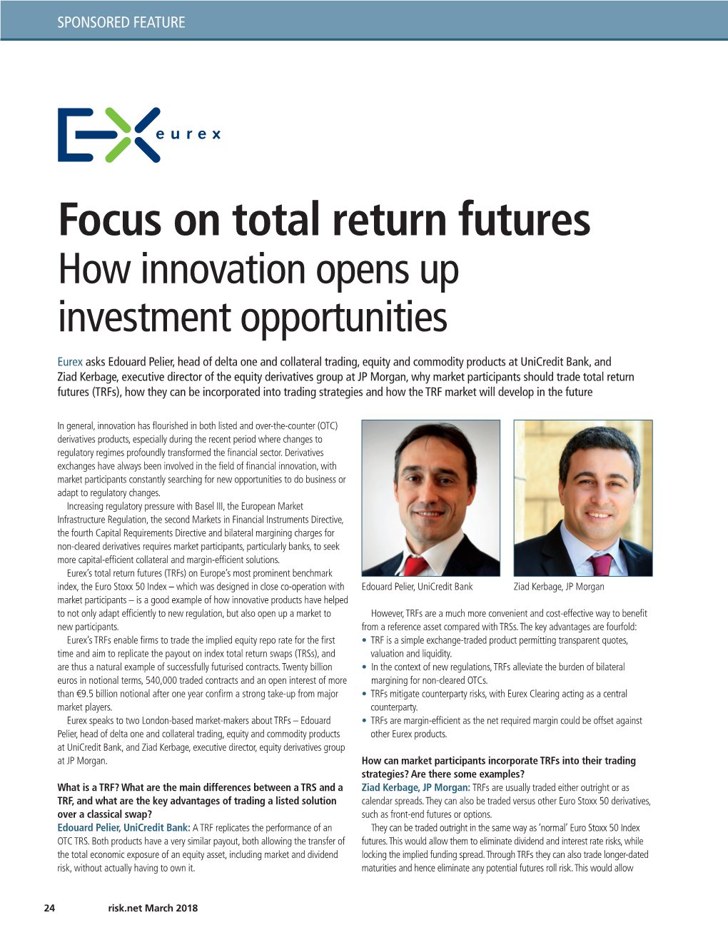 Focus on Total Return Futures How Innovation Opens up Investment Opportunities