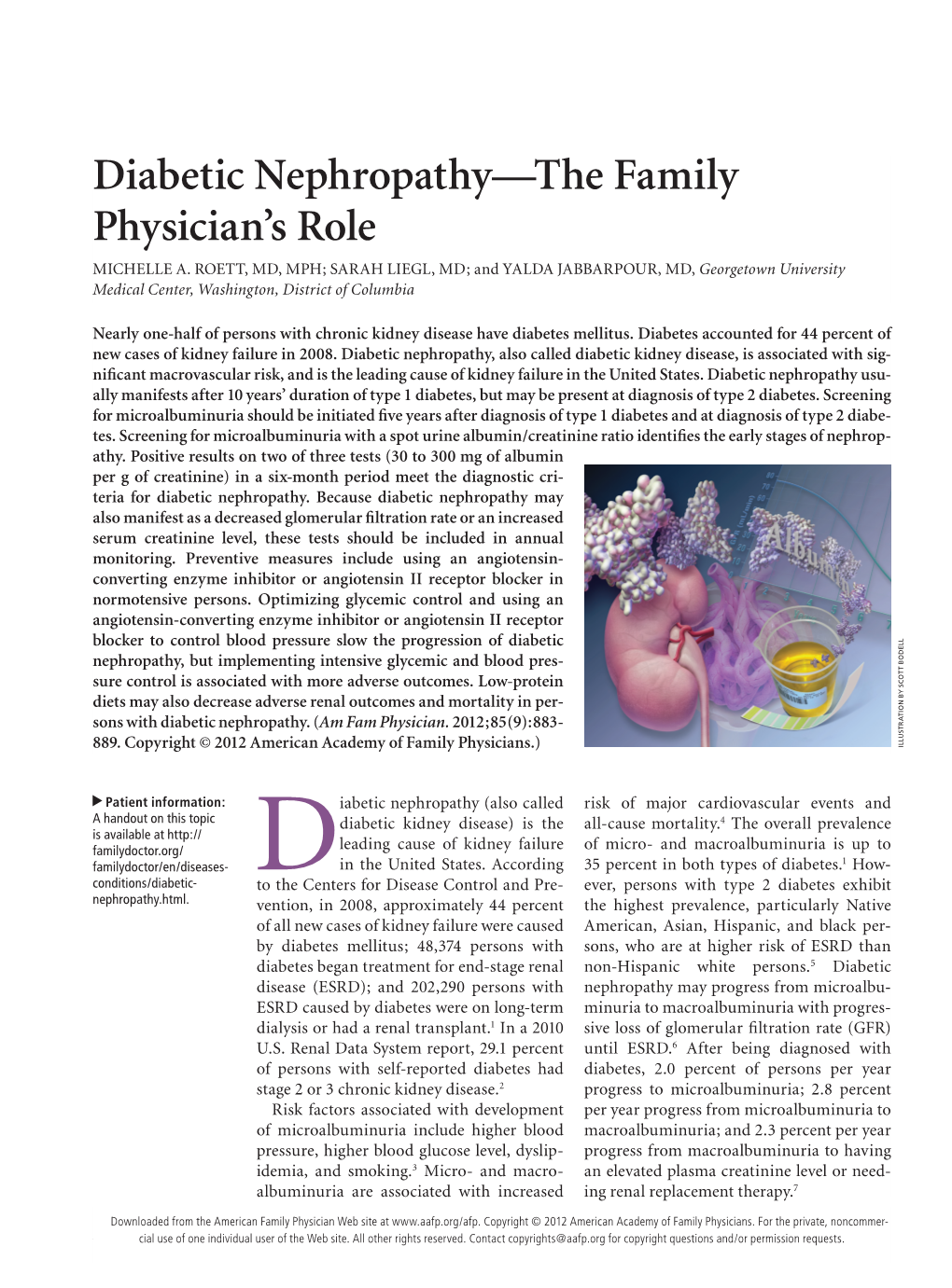 Diabetic Nephropathy—The Family Physician's Role