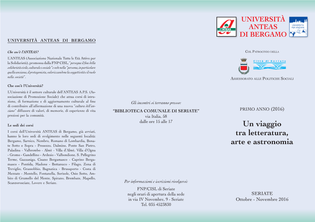 Pieghevole Università Seriate 2016