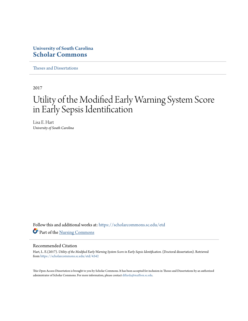 Utility of the Modified Early Warning System Score in Early Sepsis Identification