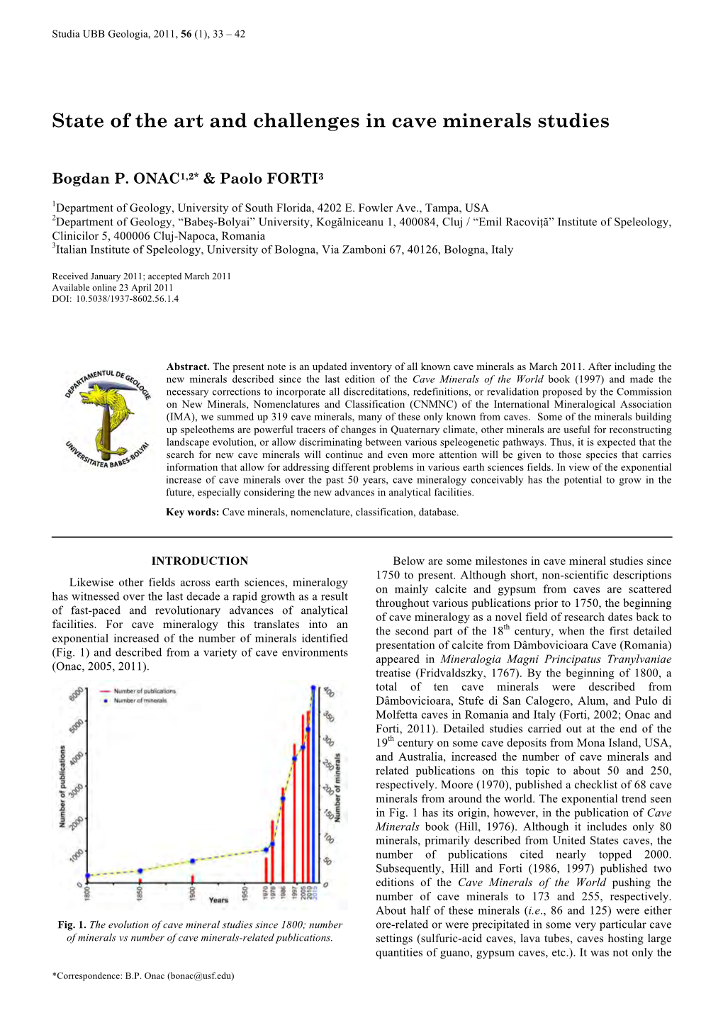 State of the Art and Challenges in Cave Minerals Studies