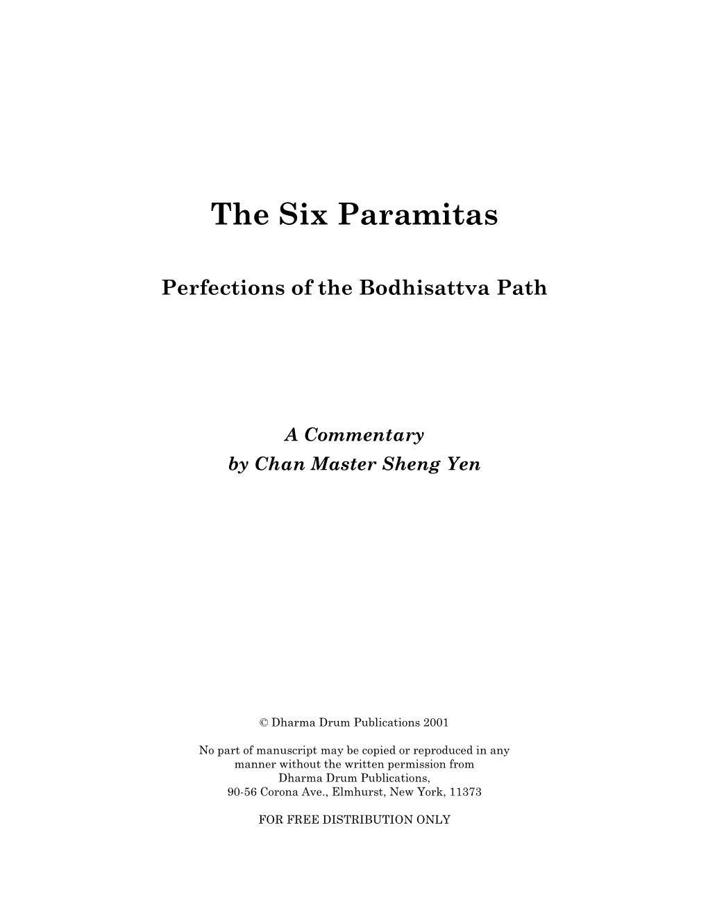 The Six Paramitas