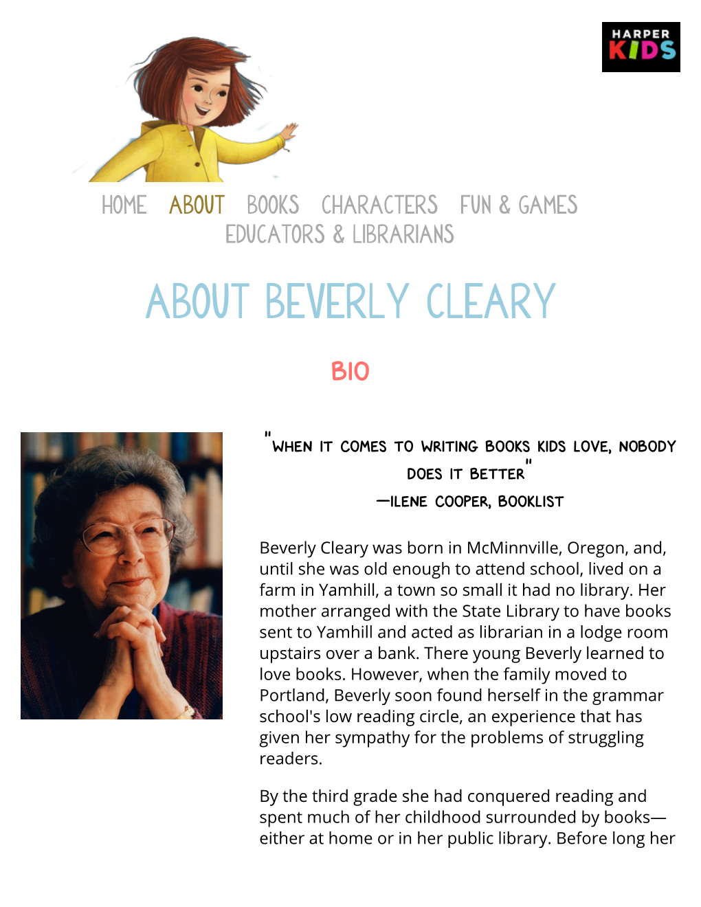 About Beverly Cleary Bio