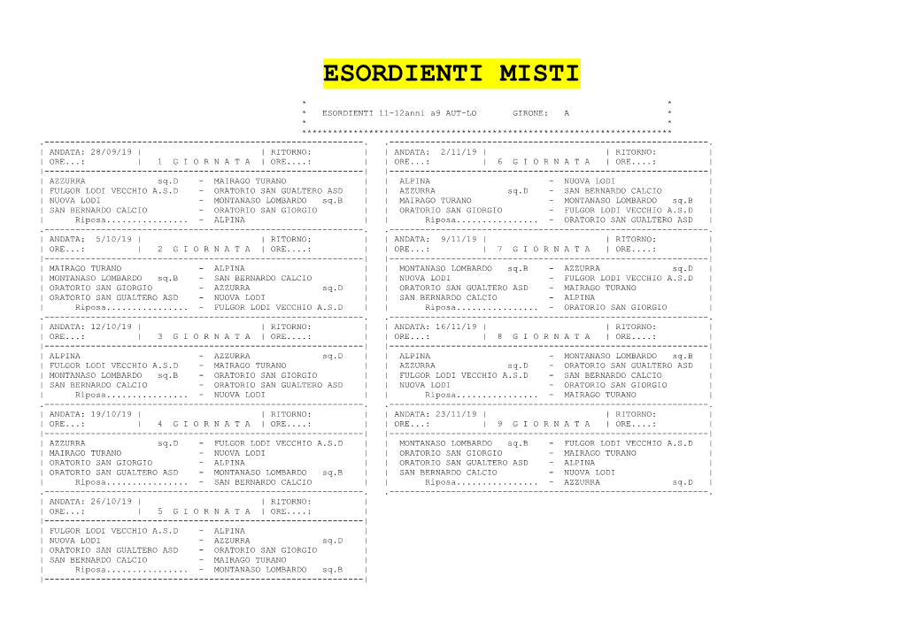 Esordienti Misti