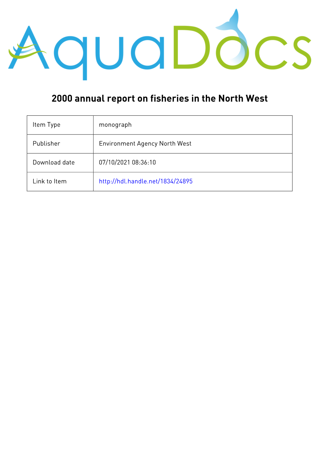 North West Fisheries Annual Report 2000