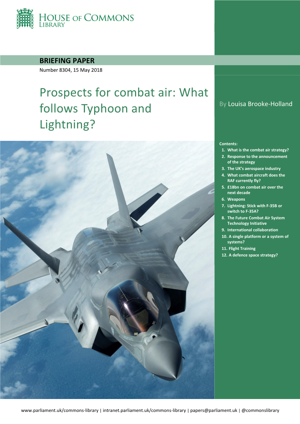 Prospects for Combat Air: What Follows Typhoon and Lightning?