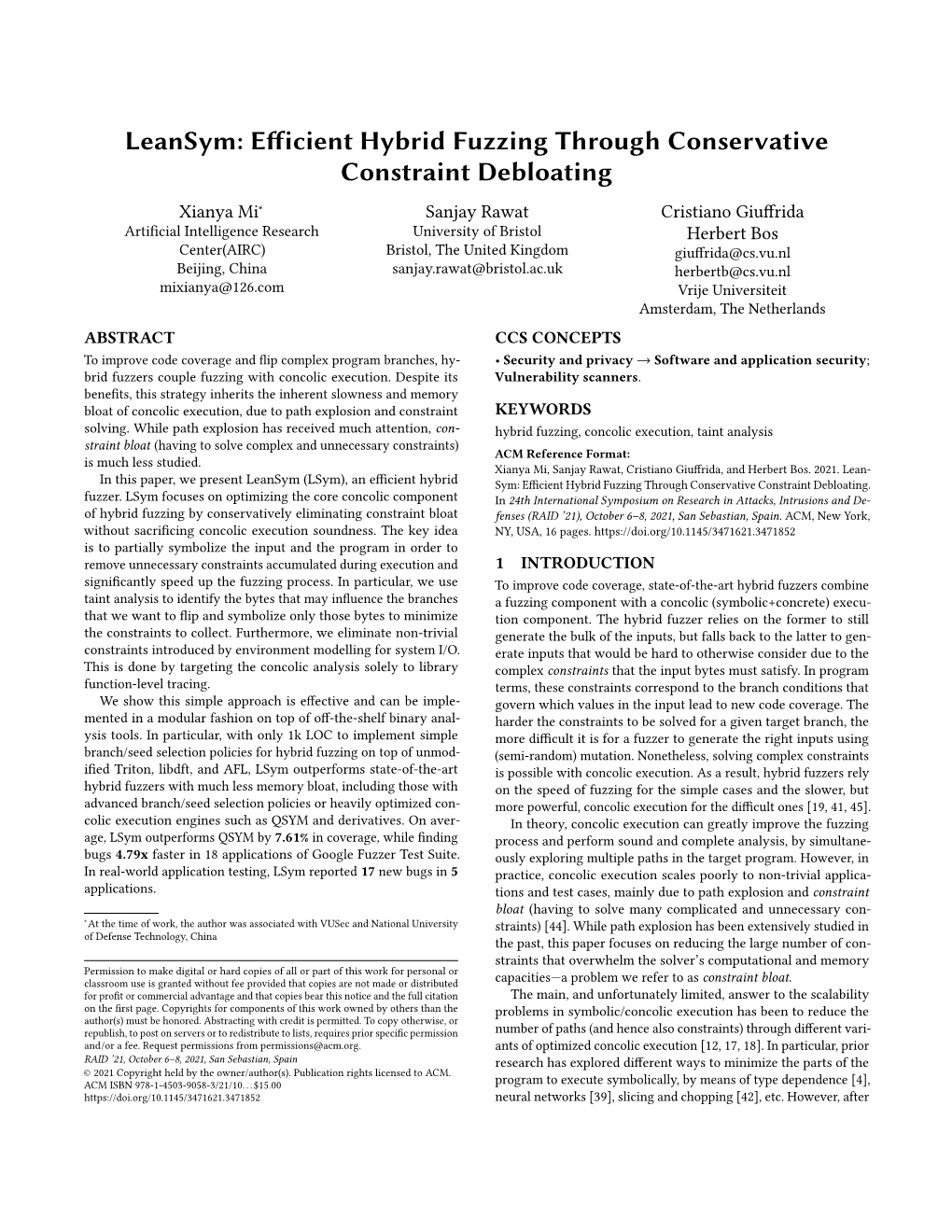 Leansym: Efficient Hybrid Fuzzing Through Conservative Constraint Debloating