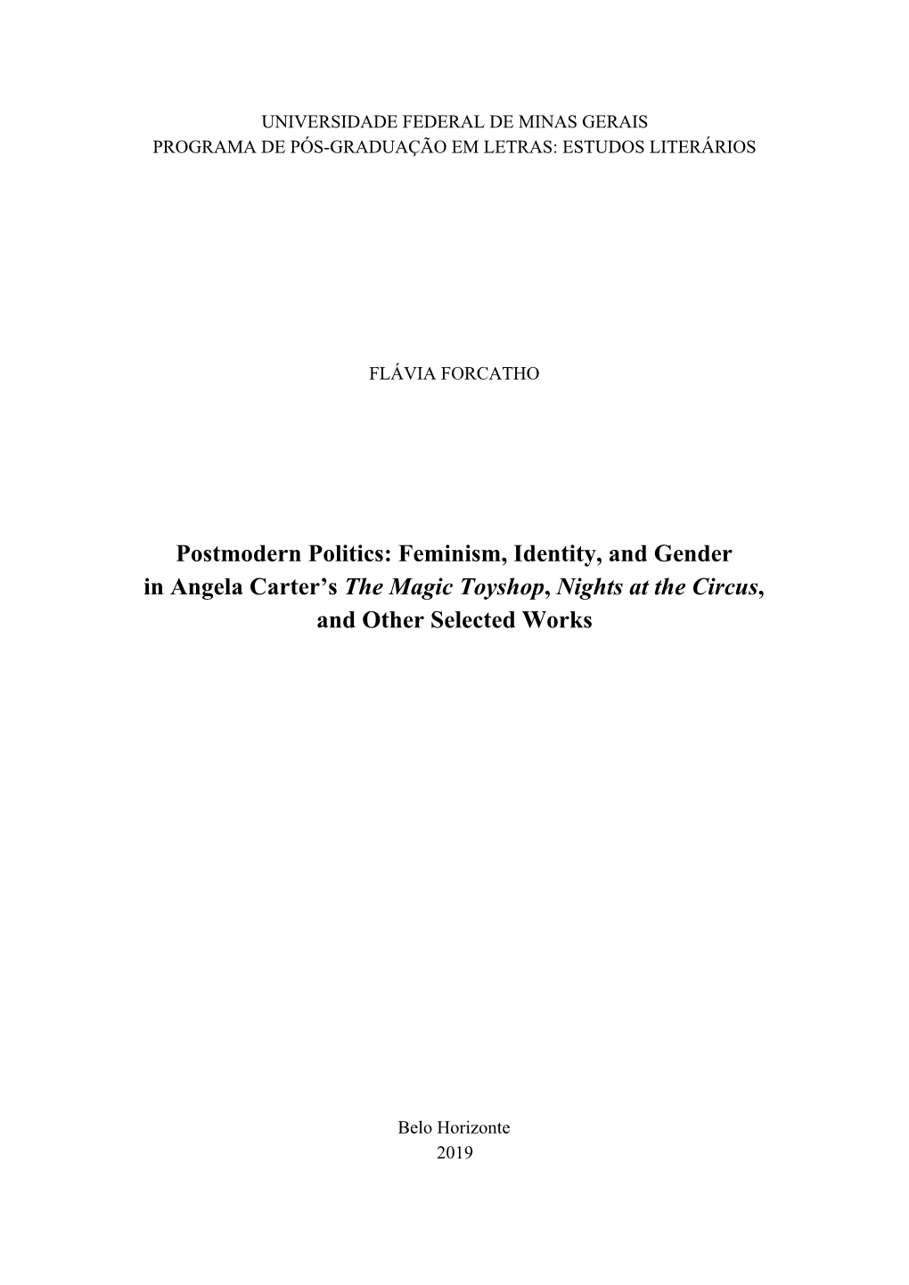 Feminism, Identity, and Gender in Angela Carter's ​The Magic