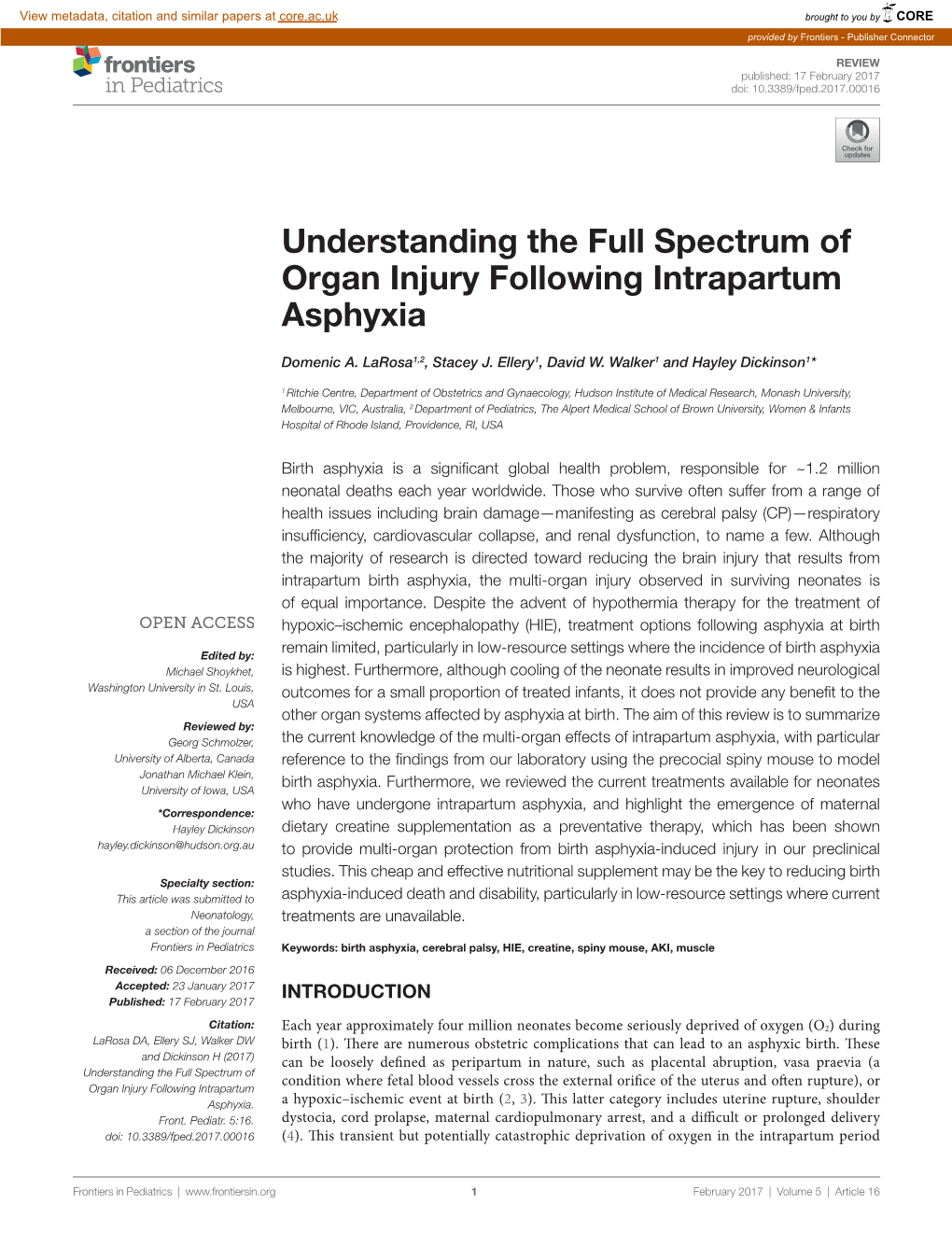 Understanding the Full Spectrum of Organ Injury Following Intrapartum Asphyxia