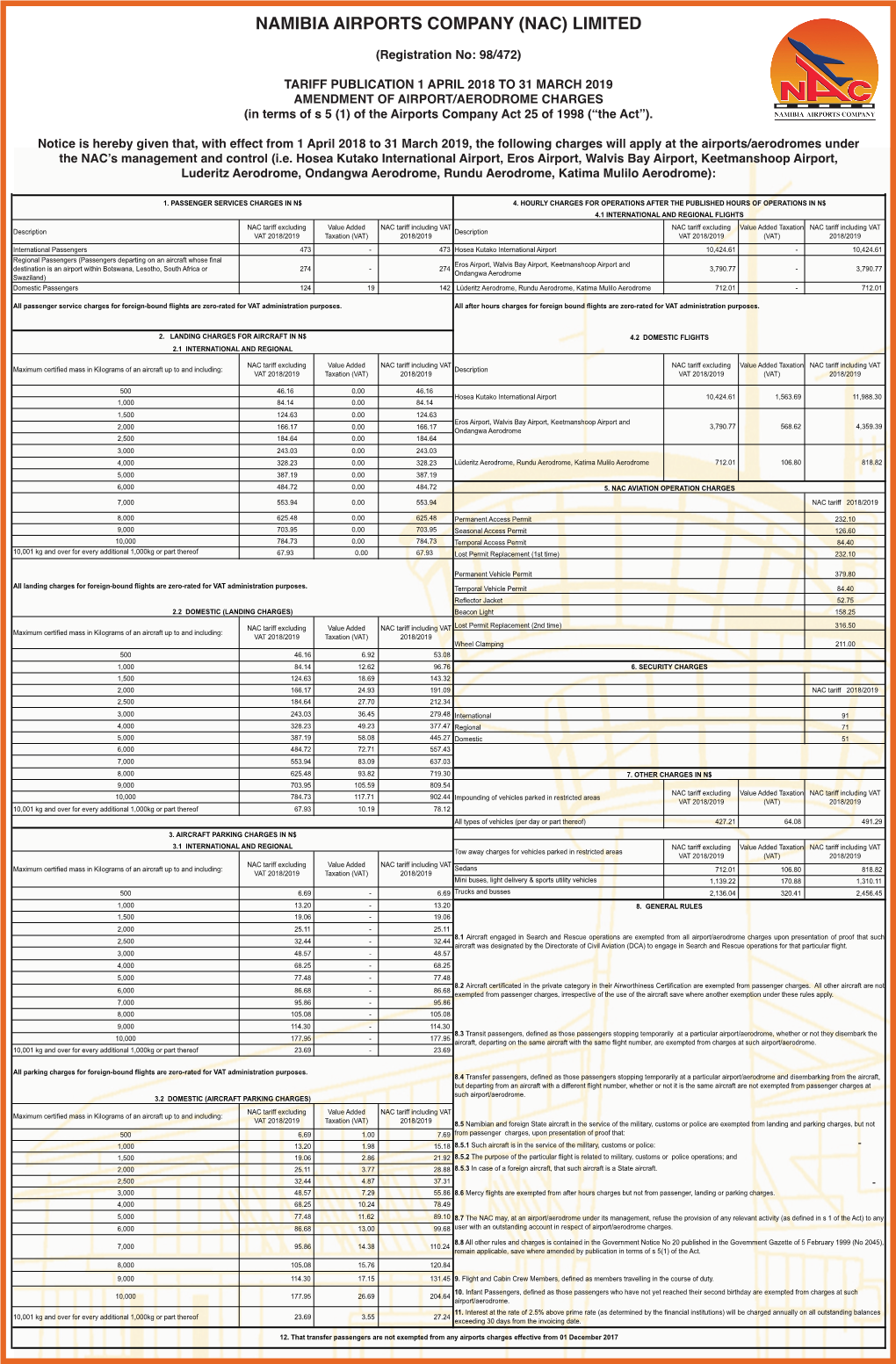 Namibia Airports Company (Nac) Limited