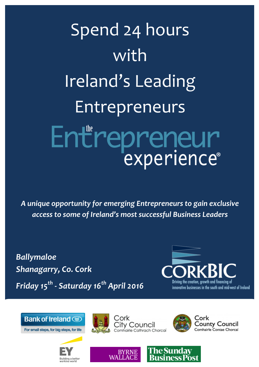 Spend 24 Hours with Ireland's Leading Entrepreneurs