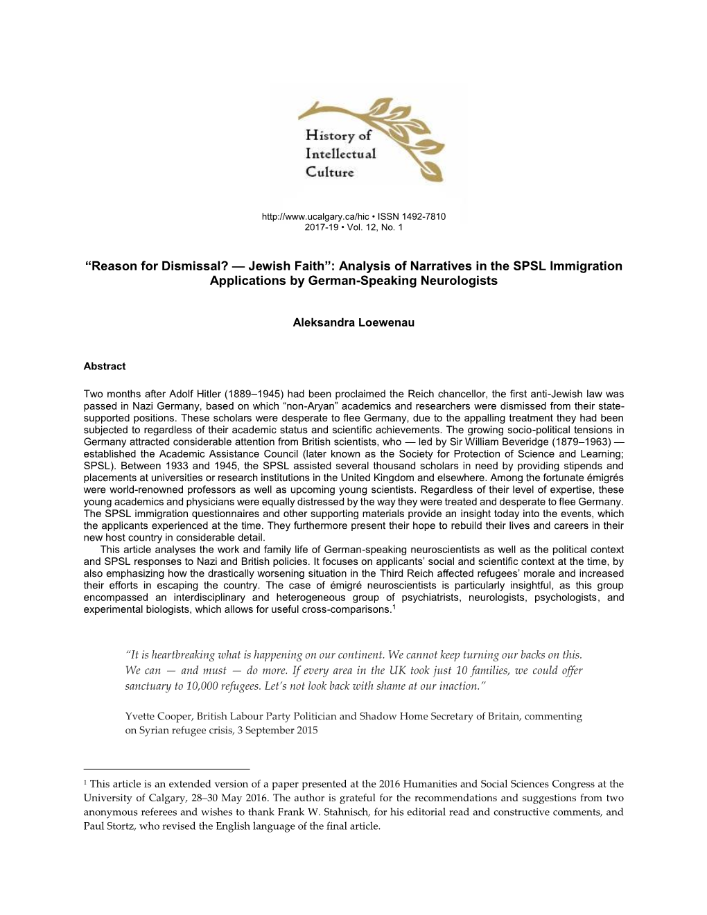 Reason for Dismissal? — Jewish Faith”: Analysis of Narratives in the SPSL Immigration Applications by German-Speaking Neurologists